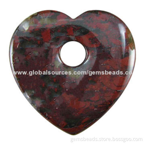 Gemstone Heart Brecciated Jasper PendantNew